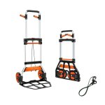 Venteo chariot pliable en aluminium chariot � roulettes charge jusqu'� 154 kg poign�e t�lescopique transporte ...