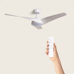 Ventilateur de plafond silencieux eubea 132cm motor dc avec lumière télécommande bois blanc bois blanc ... Ventilateur de plafond silencieux eubea 132cm motor dc avec lumière télécommande bois blanc bois blanc ...