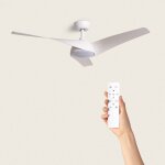 Ventilateur de plafond silencieux eubea 132cm motor dc avec lumière télécommande blanc blanc non Ventilateur de plafond silencieux eubea 132cm motor dc avec lumière télécommande blanc blanc non