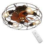 Ventilateur de plafond avec tlcommande vintage, sofucor, ventilateur de plafond rustique avec lumire ...