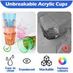 Verre a eau en acrylique rutilisables, multicolore de 160 ml (8pcs8 couleurs)