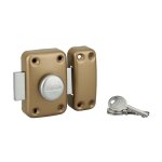 Verrou apache bouton / cylindre, 30 mm, dor