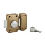 Verrou apache bouton / cylindre, 50 mm, dor