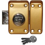 Verrou en applique s'entrouvrant - bouton et cylindre - city 25 - 40 mm iseo city