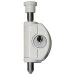 Verrou en applique - à goupille - pour fenêtre - blanc abus Verrou en applique - à goupille - pour fenêtre - blanc abus