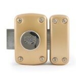 Verrou en applique - s�rie b5 - � bouton - cylindre - finition bronze - 50mm ifam