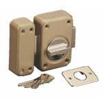 Verrou en applique de s�ret� - � bouton - p�ne 160 mm - v 136 vachette