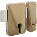 Verrou en applique de s�ret� - pour cylindre europ�en - finition inox vachette