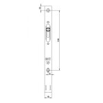 Verrou � entailler - � poussoir - t�ti�re acier - longueur 200 mm - jeu de 12 mm ferco