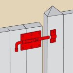 Verrou pistolet avec g�che afbat, acier peint noir