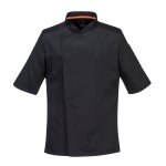 Veste cuisine manches courtes maille respirable portwest noir s Veste cuisine manches courtes maille respirable portwest noir s