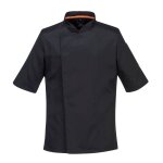 Veste cuisine manches courtes maille respirable portwest noir 3xl Veste cuisine manches courtes maille respirable portwest noir 3xl