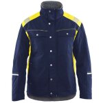 Veste de travail artis�n doubl�e d�tails fluo 4915 - marine / jaune fluo 4xl