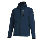 Veste de travail softshell coupe vent stretch  capuche diadora sail bleu l