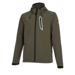 Veste de travail softshell coupe vent stretch  capuche diadora sail vert xxl