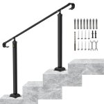 Vevor garde - corps escalier main courante fer forg rglable 1 - 3 marches 68, 5 cm