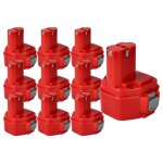 Vhbw 10x batterie remplacement pour makita 1235, 192536 - 4, 192597 - 4, 1233, 1234, 1250, 1220, 1222, ...