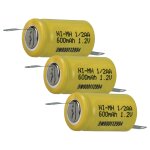 Vhbw 3x batteries remplacement pour 1 / 2aa pour mod�le rc (600mah, 1, 2v, nimh, vert, avec cosse � souder ...