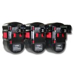 Vhbw 3x nimh batterie 3000mah 24v pour outil �lectrique outil powertools tools comme bosch 2607335268, ...