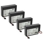 Vhbw 4x batterie remplacement pour powersonic ps - 1208 pour (800mah, 12v, agm, connecteur amp)
