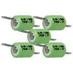 Vhbw 5x batteries remplacement pour 1 / 3aaa pour mod�le rc (170mah, 1, 2v, nimh, vert, avec cosse � ...