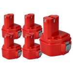 Vhbw 5x batterie remplacement pour makita 1235, 192536 - 4, 192597 - 4, 1233, 1234, 1250, 1220, 1222, ...