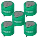 Vhbw 5x nimh pile bouton de remplacement pour type v250h 250mah 3, 6v convient pour les batteries de ...