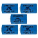 Vhbw 5x piles au lithium er14250 remplacement pour 1 / 2aa, 1770 - xz, 3b26, 418 - 0076, 60 - 0576 - ...