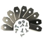 Vhbw 9x lames compatible avec powerworks p10, p7, p5, p3, p15 tondeuse - lames de rechange, argent�, ...