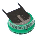 Vhbw batterie bouton type v80h (nimh, 80mah, 1. 2v) - 1 cellule, 3 broches connexion print, rechargeable ...