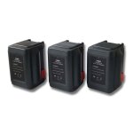 Vhbw - lot 3 batteries li - ion 4000mah (18v) pour outils coupe - bordures gardena accucut 400 li comme ...