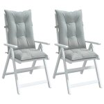 Vidaxl lot de 2 coussins de chaise a dossier haut, oreillers de balcon, coussins de siges patio jardin ...