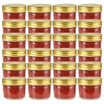 Vidaxl 24 pcs pots �� confiture avec couvercles dor��s verre 110 ml