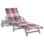 Vidaxl 3061342 chaise d'ext�rieur linge si�ge rembourr� bois d'acacia gris