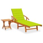 Vidaxl 3061628 chaise d'ext�rieur linge si�ge rembourr� bois d'acacia vert