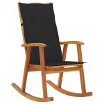 Vidaxl 3064186 chaise d'ext�rieur terrace si�ge rembourr� bois d'acacia noir