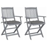 Vidaxl 3064498 chaise d'ext�rieur terrace si�ge rembourr� bois d'acacia gris