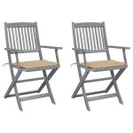 Vidaxl 3064512 chaise d'ext�rieur terrace si�ge rembourr� bois d'acacia beige