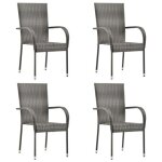 Vidaxl 310085 chaise d'ext�rieur terrace polyur�thane, acier gris