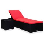 Vidaxl 310226 chaise d'ext�rieur linge si�ge rembourr� polyester, polyur�thane, acier noir et rouge