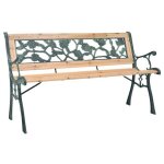 Vidaxl 319571 banc de jardin bois, fer, polyvinyl chloride (pvc)