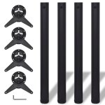 Vidaxl 4 pieds de table r�glables en hauteur 710 mm noir