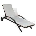 Vidaxl 42488 chaise d'ext�rieur linge si�ge rembourr� polyur�thane, acier cr�me, blanc