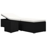 Vidaxl 46225 chaise d'ext�rieur linge si�ge rembourr� polyur�thane, acier noir, cr�me