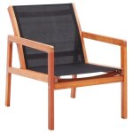 Vidaxl 48701 chaise d'ext�rieur terrace si�ge rembourr� eucalyptus noir