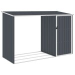 Vidaxl abri a bois de jardin anthracite 245x98x159 cm acier galvanis