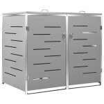 Vidaxl abri pour deux poubelles 138x77, 5x112, 5 cm inox