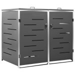 Vidaxl abri pour deux poubelles 138x77, 5x115, 5 cm inox