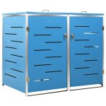 Vidaxl abri pour deux poubelles 138x77, 5x115, 5 cm inox