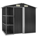 Vidaxl abri de jardin avec etagère anthracite 205x130x183 cm fer Vidaxl abri de jardin avec etagère anthracite 205x130x183 cm fer